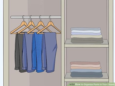 Pant Storage In Closet, Organize Pants In Closet, Organizing Pants In Closet, Pants Organization, Hanging Pants, Pant Storage, How To Organize Your Closet, Ways To Organize, Storage Tips