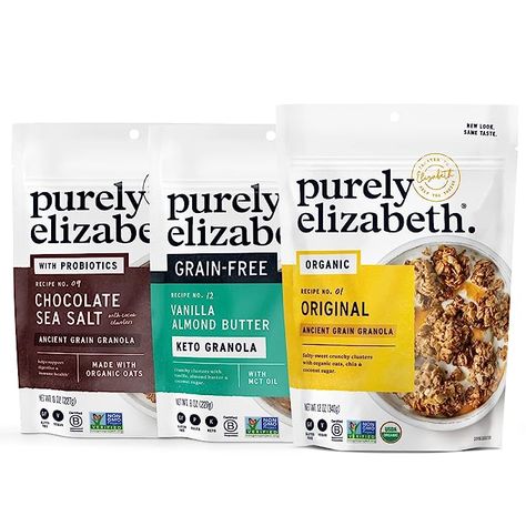 Cashew Granola, Almond Butter Keto, Cinnamon Peanut Butter, Low Glycemic Sweeteners, Purely Elizabeth, Granola Ingredients, Almond Butter Recipes, Nut Granola, Keto Granola