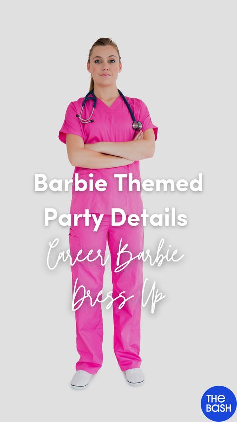 Barbie Costume School Appropriate, Barbie Career Costume, Doctor Barbie Costume, Barbie Dress Up Day At School, Barbie Dress Up, Barbie Dress Up Ideas, Barbie Party Activities, Barbie Theme Party Ideas, Barbie Movie Outfits Ideas