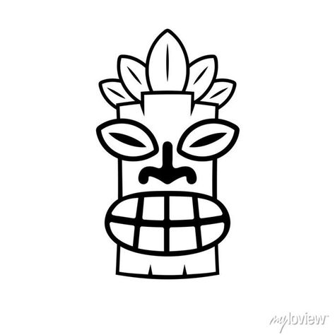 Tiki Faces, Pot People, Face Stickers, Silhouette Cameo, Peace Gesture, Beach House, Sketch Book, Sketch, Books