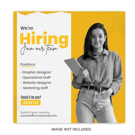 Job Vacancy Poster, We Are Hiring Poster, Hiring Poster, Job Vacancy, Social Media Post Template, We Are Hiring, We're Hiring, Join Our Team, Post Templates