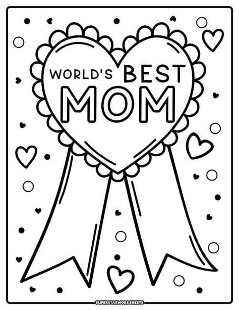 Mother's Day Coloring Pages - Superstar Worksheets Mothers Day Crafts Kindergarten, Happy Mothers Day Coloring Pages, Outline Coloring Pages, Sunday School Coloring Sheets, Mothers Day Coloring Sheets, Printable Valentines Coloring Pages, Mom Coloring Pages, Mothers Day Coloring Pages, Mothers Day Poems