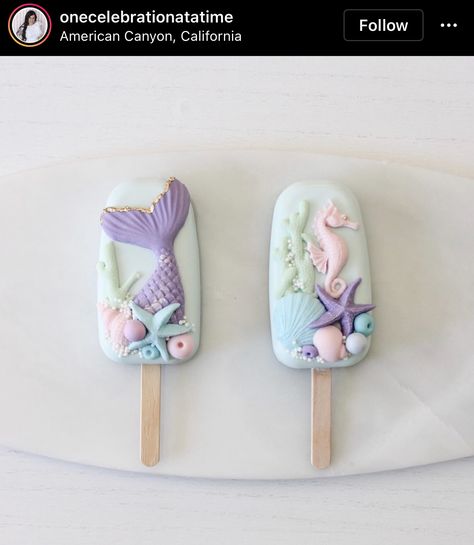 Mermaid Theme Cakesicles, Beach Theme Cakesicles, Under The Sea Cakesicles, Under The Sea Treats, Mermaid Cakepops, Under The Sea Cake Pops, Mermaid Cake Pops, The Little Mermaid Party, Little Mermaid Costume