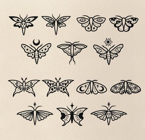 Stick And Poke Moth Tattoo, Flash Moth Tattoo, Moth Stick N Poke, Small Moth Drawing, Moth Tattoo Flash Sheet, Small Moth Tattoo Design, Tiny Moth Tattoo Simple, Moth Tattoos Simple, Simplistic Moth Tattoo