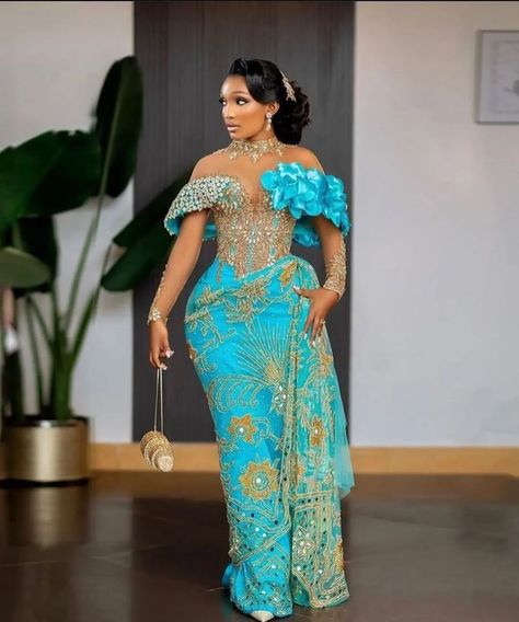 Nigerian Traditional Dresses, African Bridal Dress, Nigerian Dress, Nigerian Lace Styles Dress, Nigerian Lace Styles, Traditional Wedding Attire, Traditional Marriage, Lace Gown Styles, Dinner Dress Classy