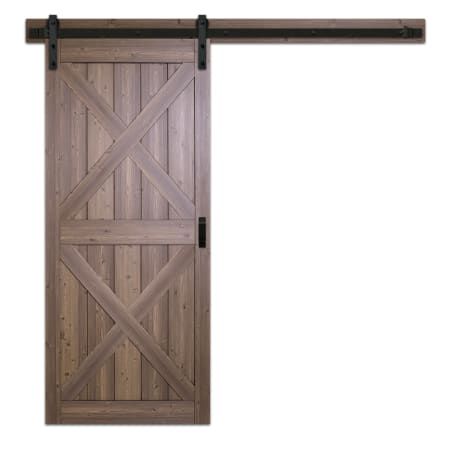 Gunstock Oak Brownstone 36" x 84" Double X-Brace Interior Barn Door with Track and Hardware Modern Sliding Door Hardware, Modern Sliding Door, Sliding Mirror Closet Doors, Laundry Remodel, Bathroom Barn Door, Modern Sliding Doors, Stained Doors, Painting Countertops, Barn Door Kit