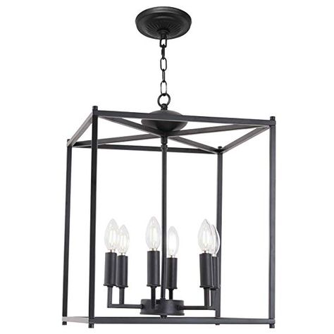 Lucidce Farmhouse Dining Room Lighting Hanging Foyer Chandelier Black Finish Rustic Lantern Pendant Lighting for Hallway Kitchen Island - - Amazon.com Kitchen Lantern Pendants, Entry Way Light, Foyer Ceiling Lights, Farmhouse Dining Room Lighting, Foyer Chandelier, Lantern Pendant Lighting, Cage Pendant Light, Chandelier Black, Rustic Lanterns