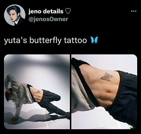 Yuta Nct Tattoo, Yuta Butterfly Tattoo, Yuta Butterfly, Yuta Tattoo, Butterfly Tattoo Meaning, Tattoo Butterfly, Cool Tattoo, Yuta Nct, Tattoo Care