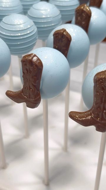 main street sweets on Instagram: "let’s make some cowboy cake pops 🤠" Cowboy Cake Pops Western Parties, Cowboy Theme Cake Pops, First Rodeo Cake Pops, Western Cakepops, Cowboy Theme Baby Shower Cake, Rodeo Cake Pops, Cowboy Dessert Table, Cowboy Cakepops, Not My First Rodeo Baby Sprinkle