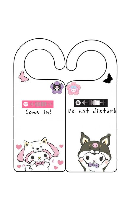 Paper Crafts Templates Printable Cute, Keychain Ideas Aesthetic, Stuff To Print Out, Sanrio Printables, Door Handle Diy, Printable Diy Crafts, Hello Kitty Room Decor, Cute Tags, Diy Hello Kitty