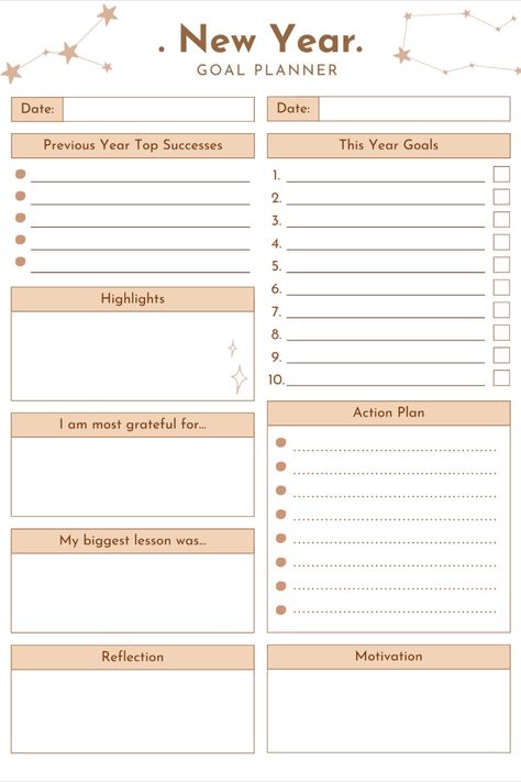 ❤️This Planner was designed for those who want to Reflect on the passing year as well as prepare for the upcoming one. ❤️Do your Yearly Review and set your Goals for the upcoming year with this simple yet cute planner. ❤️You can print it in 3 different sizes (A4, A5, US Letter) or fill it out digitally since fillable PDF file is included.❤️ Yearly Review, Life Goal Planner, Goals Printable, Goals Sheet, Planner Review, Goals Template, New Year Resolutions, New Year Goals, Planner Tips