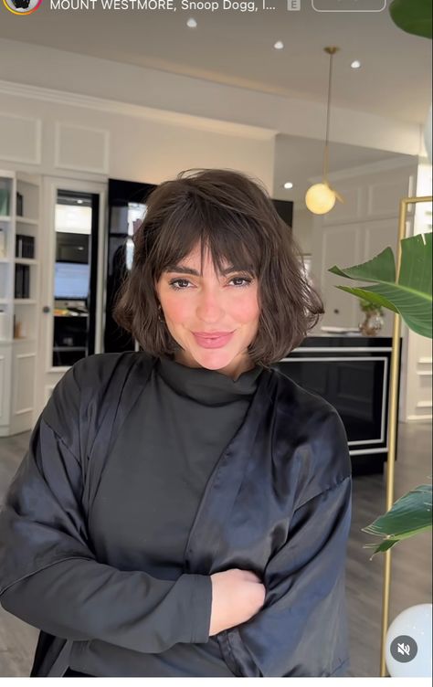 French Bob Style, Short French Bob With Bangs Fine Hair, Italian Bob Haircut With Bangs, French Bob Thick Hair, French Bob With Fringe, Simply Hairstyles, Dark Brown Hair Balayage, French Girl Hair, Short Brunette Hair