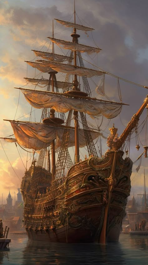 Vasa Ship, Assassin's Creed Black Flag, Pirate Aesthetic, Pirate Ship Art, Assassin's Creed Black, Assassins Creed Black Flag, Pirate Boats, Navi A Vela, Old Sailing Ships