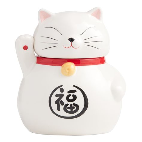 Cat Cookie Jar, Collectible Cookie Jars, Cat Cookies, Ceramic Cookie Jar, Neko Cat, Treat Jars, Ceramic Animals, Print Coupons, Maneki Neko