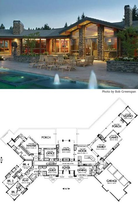 48-433mf-5884_floor-plan-detailCREDIT Ranch House Floor Plans, Cliff May, Floor Plans Ranch, House Plans One Story, Ranch Style House Plans, Budget Tips, Ranch Style Homes, Ranch House Plans, Design Hotel