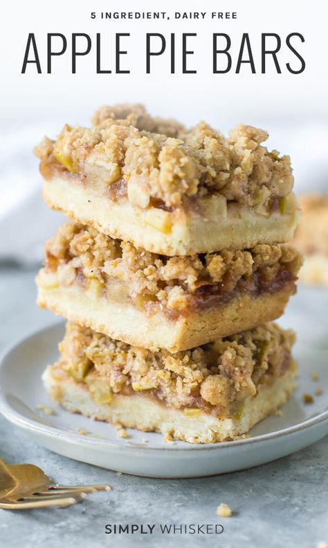 Easy Apple Pie Bars, Apple Pie Bars Recipe, Shortbread Bars Recipes, Non Dairy Desserts, Dairy Free Baking, Pie Bar Recipes, Apple Pie Bars, Easy Apple Pie, Dairy Desserts