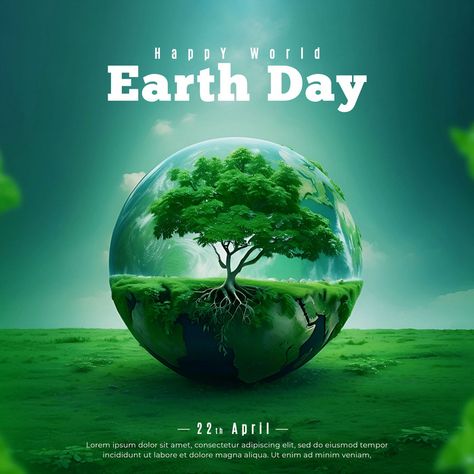 Earth Awareness, About Earth, World Earth Day, Social Media Post Template, Banner Template Design, Design Image, Social Media Banner, Psd Free Download, Post Design