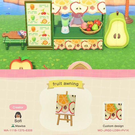 Animal Crossing Stall Design, Animal Crossing Stall, Acnh Qr Codes, Animal Crossing 3ds, Codes Animal Crossing, Animal Crossing Guide, Acnh Custom Designs, Acnh Design Codes, Animal Crossing Qr Codes Clothes