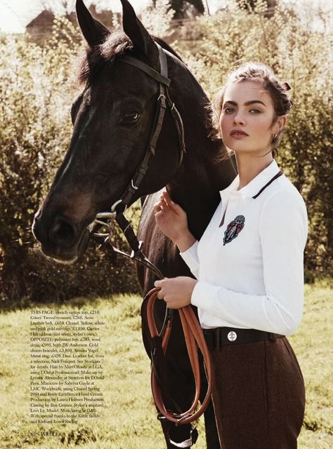 Pioneer Woman: Moa Aberg By Ben Weller For Uk Harper's Bazaar July 2014 Polo Riding, Equestrian Photoshoot, Woman Riding Horse, Client Board, Trail Ride, Equestrian Chic, Horse Fashion, English Manor, Country Women