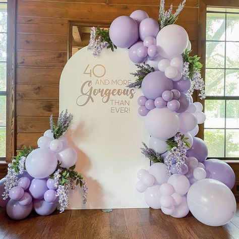 Lilac Balloon Arch, Grape Balloon Arch, Purple Balloon Arch Backdrop, 77 Birthday, Purple Balloon, 77th Birthday, Balloons Ideas, 16 Candles, Bridal Shower Balloons