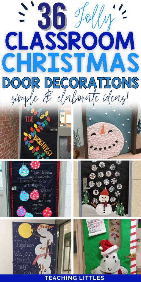 Allow these ideas to inspire you to make the most inclusive, touching and festive door in the entire school. Door Decorations Christmas School, Easy Classroom Door Decorations Christmas, Happy Holidays Door Decorations For School, Christmas Song Themed Door, Christmas Classroom Door Easy, Preschool Classroom Christmas Door Ideas, Cute Christmas Door Decorations For School, How To Decorate Your Door For Christmas, Middle School Christmas Door Decorations