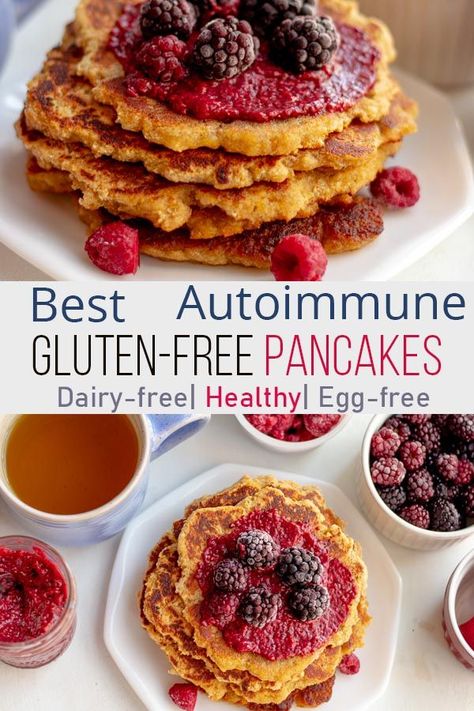 #TypesOfMolesOnSkin Aip Pancakes, Filling Healthy Breakfast, Paleo Pancake Recipe, Paleo Pancake, Aip Vegan, Grain Free Pancakes, Aip Diet Recipes, Aip Meals, Aip Breakfast