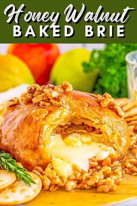 Honey Recipes Baking, Appetizer Dips Cold, Brie Recipes Appetizers, Baked Brie Recipe, Cheesy Pasta Recipes, Baked Brie Recipes, Brie Puff Pastry, Brie Appetizer, Pastry Appetizer