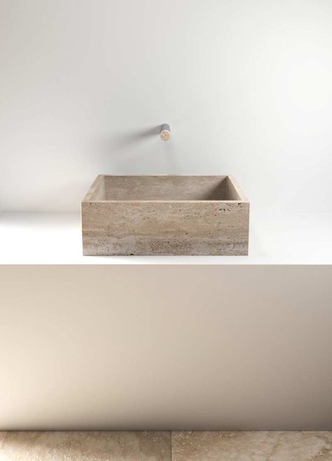 Stone Wash Basin | Counter-top basin PIENTIA 620 | Vaselli Stone Wash Basin, Wash Basin Counter, Natural Stone Bathroom, Bad Inspiration, Stone Bathroom, Interior Minimalista, Stone Basin, Minimalist Bathroom, Decor Minimalist