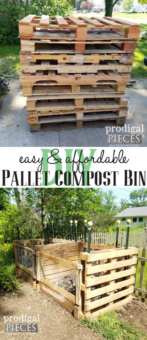 Easy Compost Pile, Diy Compost Pile Outdoor, Compost Pile Diy How To Build, 3 Bin Compost System Diy, Compost Pile Diy, Pallet Compost Bin Diy, Pallet Compost Bin, Pallet Compost, Compost Barrel