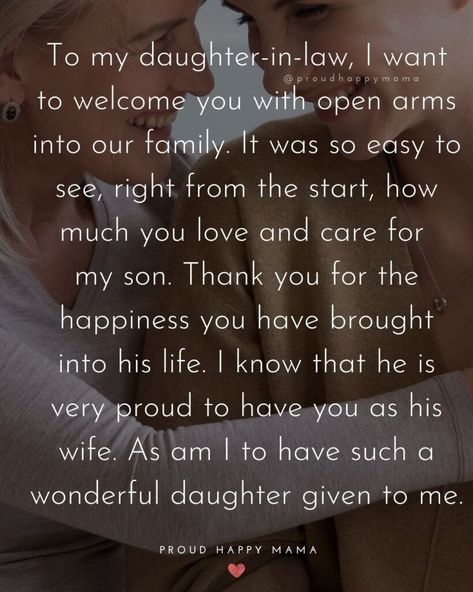 50+ BEST Daughter In Law Quotes And Sayings [With Images] Mother In Law To Daughter In Law Quotes, Wonderful Daughter In Law Quotes, Future Son In Law Quotes Inspiration, Sons Wedding Day Quotes Mothers, Soon To Be Daughter In Law Quotes, Letter To My Daughter In Law To Be, Son Getting Married Quotes Mothers, To My Daughter In Law Quotes, Welcome Daughter In Law To Family