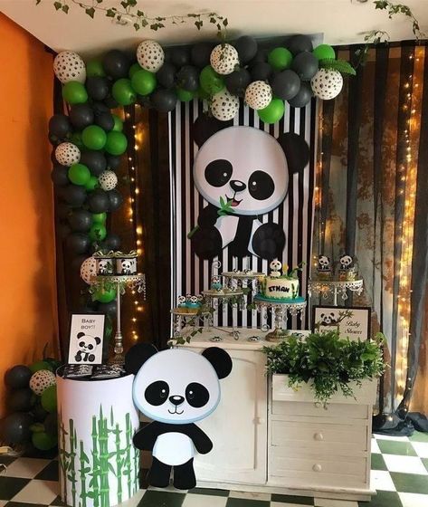 Panda Themed Birthday Party, Panda Baby Shower Theme, Panda Birthday Theme, Panda Birthday Party Decorations, Panda Themed Party, Panda Decor, Panda Baby Showers, Panda Theme, Panda Birthday Party