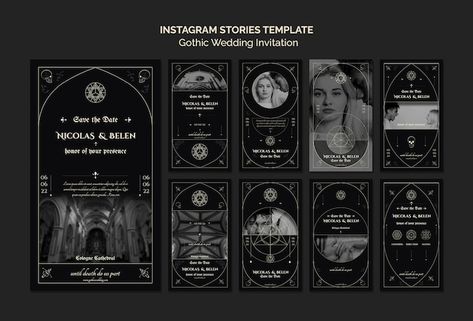 Gothic Invitation Template, Gothic Templates, Goth Website Design, Goth Website, Gothic Design Graphic, Gothic Graphic Design, Rush Aesthetic, Mystical Wedding, Gothic Wedding Invitations