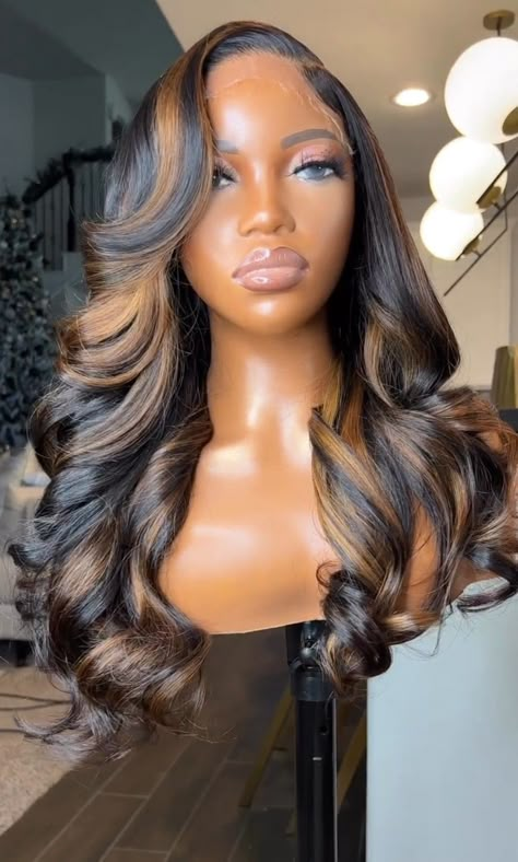 Black Lace Front Wigs Styles, Pretty Haircolors, Big Curls Hair, Pageant Curls, Dramatic Hairstyles, Wig Installs, Natural Hair Blowout, Frontal Wig Hairstyles, Lace Fronts