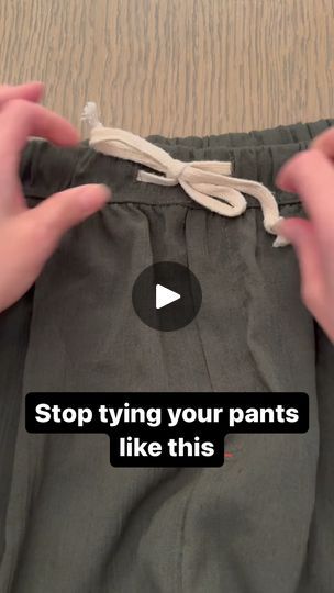 243K views · 2.5K reactions | Drawstring trick that looks great and is more functional than the traditional tie. #fashioninspo #fashionforward #sweatpants #fashionforall #styleinspo #styleinspiration #stylefashion #fashionhacks #stylehacks #pants | Annie Lynn | Annie Lynn · Original audio Shoestring Pants Hack, Drawstring Pants Hack, How To Tie Drawstring Pants Hack, Hair Tie Pants Hack, Sweatpants Tie Hack, Joggers Too Long Hack, Tightlining Eyes, Hemming Jeans, Knots Guide