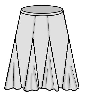 Skirt with triangular insertions called Godets to add FLARE! :) Godet Dress, Godet Skirt, Gored Skirt, Skirt Patterns Sewing, Sewing Skirts, Skirt Design, Skirt Pattern, Types Of Skirts, Sewing Techniques