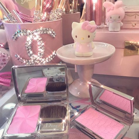 Hello Kitty Makeup Palette, Trendy Pink Hello Kitty Jewelry, Pink Hello Kitty Travel Bag, Hello Kitty Makeup Brushes, Pink Makeup Collection Aesthetic, Egyptian Style, Pink Doll, Bratz Doll, Girly Stuff