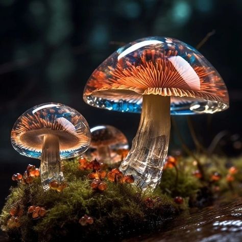 Black Mushroom Aesthetic, Magic Mushroom Aesthetic, Champignon Aesthetic, Underwater Mushrooms, Mushrooms With Faces, Shrooms Aesthetic, Cool Mushrooms, Pretty Mushrooms, Mushrooms Aesthetic