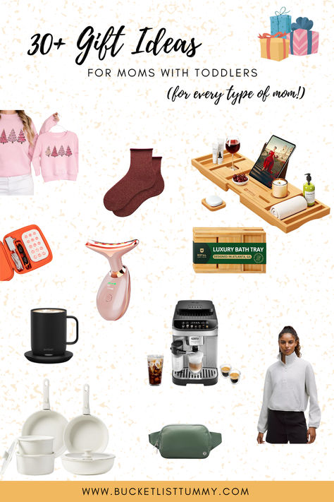 If you’re struggling with gift ideas for moms with toddlers, this list can help! Whether mom loves to get up and out, or stay in and relax, these gifts for busy moms will be used over and over! Crunchy Mom Gift Ideas, Crunchy Mom Gifts, Brr Basket, Gift Ideas For Moms, Mom Gift Guide, Crunchy Moms, Bath Tray, Toddler Mom, Mama Gifts