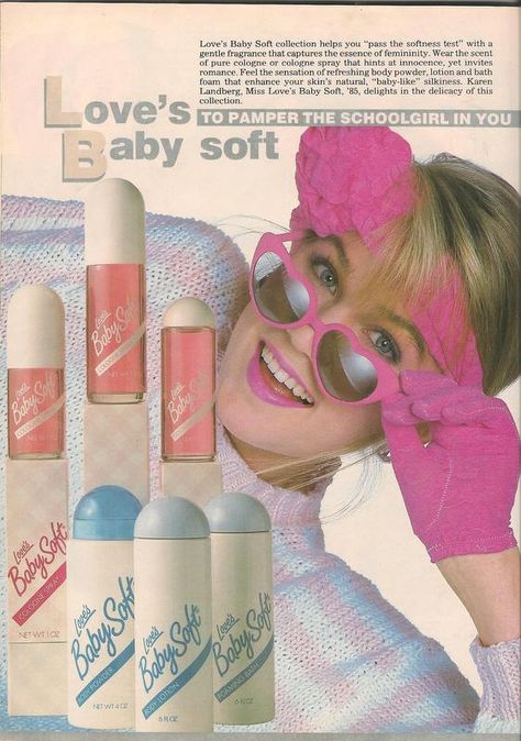 Love's Baby Soft Perfume Ad in Teen Magazine August 1985 80s Loves Baby Soft Perfume, Loves Baby Soft, 80s Ads, Vintage Makeup Ads, 80s Makeup, Makeup Ads, Perfume Ad, Love S, Retro Beauty