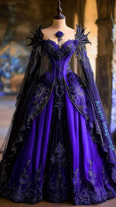 Punk Wedding Dresses, Purple Wedding Dress, Pretty Quinceanera Dresses, Dress Alterations, Dress Design Sketches, Fantasy Gowns, Pretty Prom Dresses, Fairytale Dress, Dreamy Dress