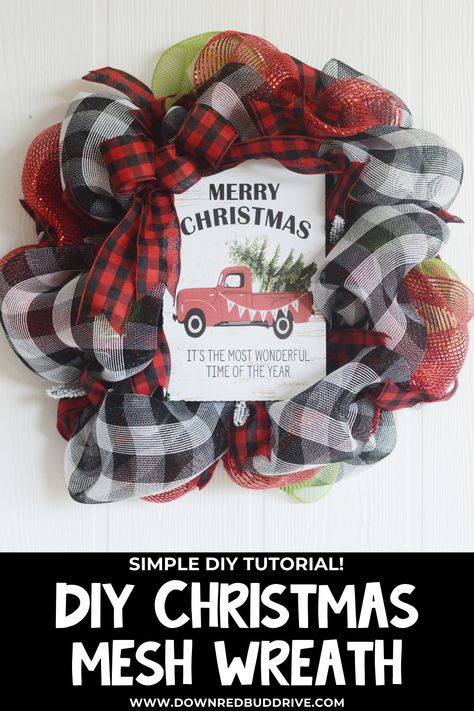 Deco Mesh Winter Wreaths Diy, Christmas Story Snack, Christmas Deco Mesh Wreaths, Jesus With Kids, Deco Mesh Christmas Wreaths Diy, Mesh Christmas Wreath, Diy Christmas Decorations For Home, Plaid Wreath, Christmas Mesh Wreath