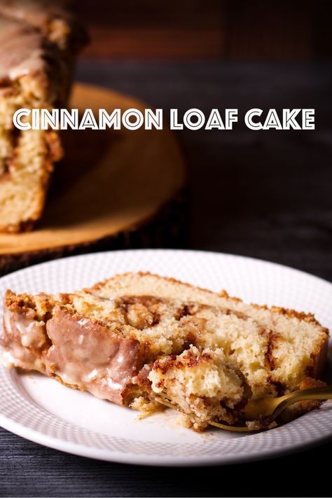 This mouthwatering Cinnamon Swirl Loaf Cake is moist and tender with thick ribbons of cinnamon and sugar swirled into every delicious slice. #cinnamoncake #cinnamonbread #quickbread #loafcake #coffeecake | ofbatteranddough.com Cinnamon Swirl Loaf, Cinnamon Loaf, Homemade Bread Recipes Easy, Chocolate Cake Recipe Easy, Artisan Bread Recipes, Cinnamon Cake, Vanilla Icing, Vanilla Cake Recipe, Cake Recipes From Scratch