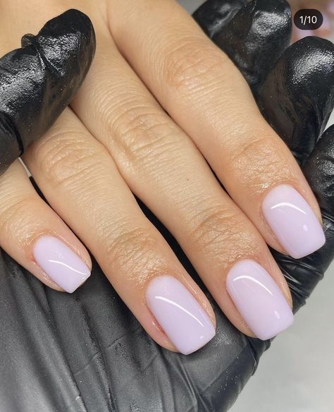 Plain Light Nails, Mail Colors For Short Nails, Neutral Nails Purple, Short Sophisticated Nails, Nail Colors Plain, Short Acrylic Nails Neutral Colors, One Color Gel Nails, Plain Gel Nails Short, Simple Nails Solid Colors