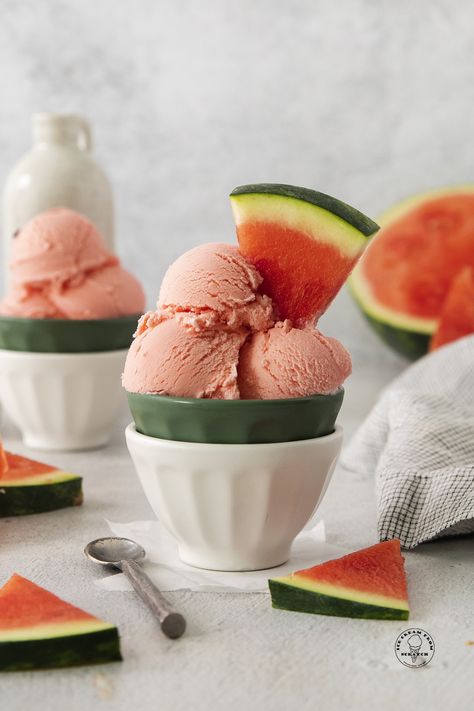 Easy Watermelon Ice Cream Recipe - Ice Cream From Scratch Watermelon Ice Cream Recipe, No Churn Vanilla Ice Cream, Ice Cream From Scratch, Chunky Monkey Ice Cream, Custard Ice Cream, Butter Pecan Ice Cream, Watermelon Ice Cream, Lime Sorbet, Ice Cream Maker Recipes