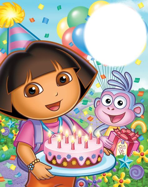 Happy Birthday, Dora! Dora The Explorer Pictures, Dora The Explorer Birthday Party, Template Happy Birthday, Explorer Birthday Party, Dora Party, Diy Party Banner, Dora Birthday, Turning Three, Kylie Birthday