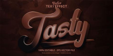 Tasty text, cartoon style editable text ... | Premium Vector #Freepik #vector #cartoon #chocolate #letter #fun Letters Graphic Design, Chocolate Font, Text Effect Design, Chocolate Letters, Font Effect, Photoshop Styles, Logo Background, Free Photoshop, Graphics Illustration