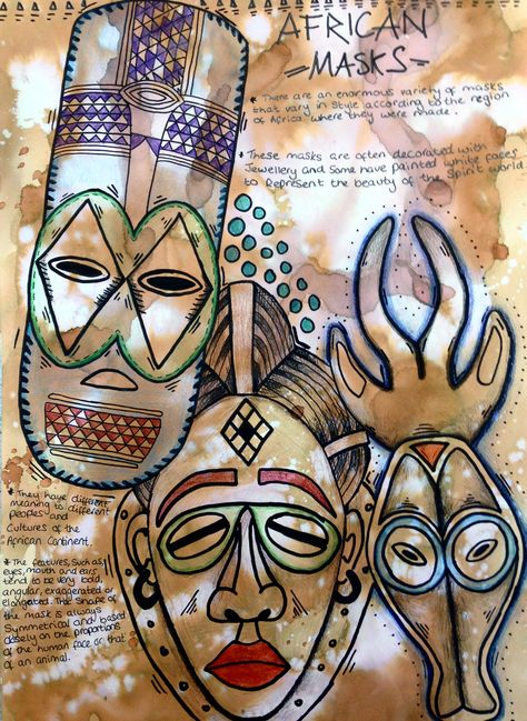 Harrop Fold School GCSE Art with Mrs Bryson West African Art, African Art Projects, Cultural Patterns, Textiles Sketchbook, Gcse Art Sketchbook, Art Projects For Kids, Elementary Art Projects, Art Folder, Africa Art