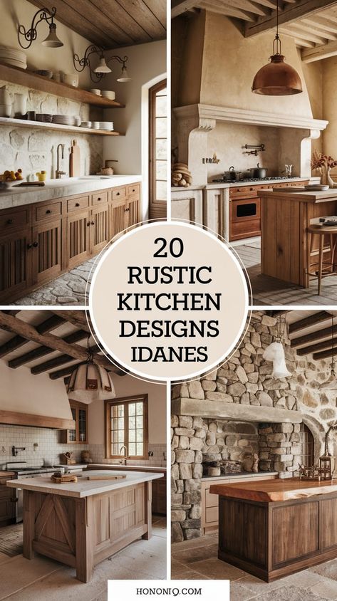 Transform Your Kitchen: 20 Designs at the Heart of the Rustic Revolution   Dive into the rustic revolution and discover 20 kitchen designs that will transform your space. Experience the perfect blend of cozy ambiance and timeless style. #RusticRevolution #KitchenInspiration #HomeUpgrade Modern Farmhouse Kitchens Rustic Industrial, Stone Backsplash Kitchen Rustic, One Wall Kitchens, Kitchen Remodel 2024, Brick In The Kitchen, Barndo Interior, Rustic French Country Kitchen, Timeless Kitchen Ideas, Rustic Kitchen Design Ideas