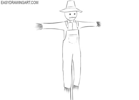 How to Draw a Scarecrow Easy Scarecrow Drawing Easy, Scarecrow Drawing, Scarecrow Design, Crows Drawing, Rail Road, Pretty Drawings, Bible Art Journaling, Art Drawings Sketches Creative, Pencil Art Drawings