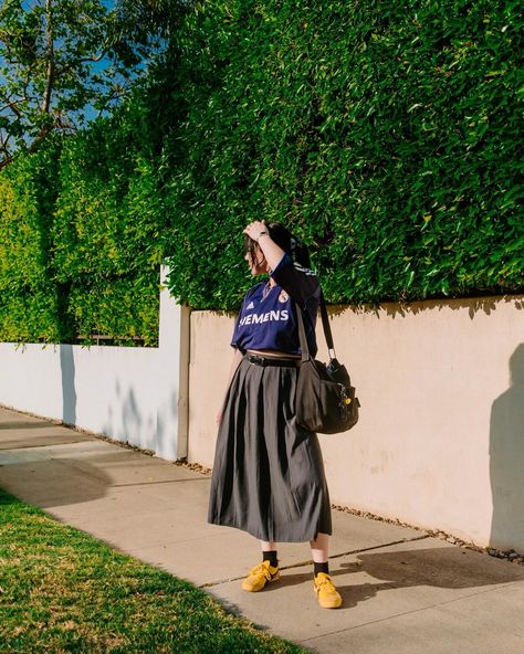 ⚽️🥅🏟️🏆 #ootd #realmadrid my skirt and my messenger bag is from @yesstyle @yesstyleinfluencers click the link in my bio and use my discount code CATSTEPHEENS to save on your next purchase 👟⚽️ #fujifilmx100v Outfit With Messenger Bag, Messenger Bag Outfit, Messenger Bag Aesthetic, Bag Outfit, Bag Aesthetic, Canvas Messenger Bag, Bags Aesthetic, The Nines, Discount Code